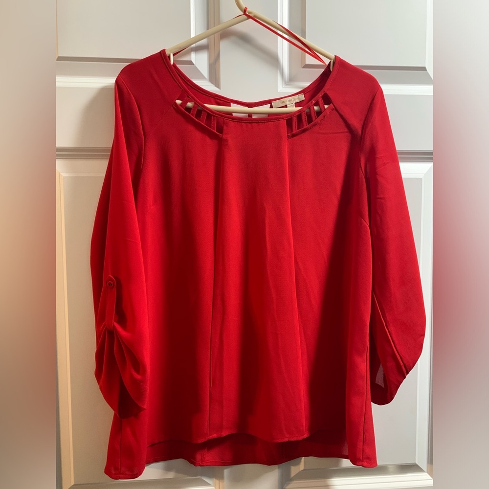 Skies are Blue red blouse